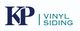 Logo reading "KP Vinyl Siding" with "KP" in blue and "Vinyl Siding" in teal, separated by a line.