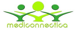 Drei grüne, stilisierte Figuren über dem Wort "mediconnectica" auf weißem Hintergrund.