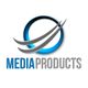 Logo mit blauem Kreis und grauen Linien. Darunter steht "MEDIA PRODUCTS" in blauer und grauer Schrift.