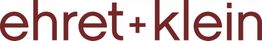 Alt-Text: "Logo mit der Aufschrift 'ehret+klein' in dunkelroter Schrift auf weißem Hintergrund."