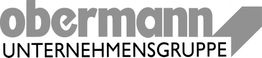 Logo mit dem Text "obermann UNTERNEHMENSGRUPPE" in Grau- und Schwarztönen.