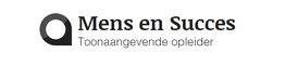 Logo met tekst "Mens en Succes", ondertitel "Toonaangevende opleider", cirkelvormig icoon links.