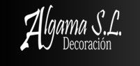 Texto en fondo negro: "Algama S.L. Decoración".