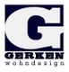 Großes "G" mit Text "Gerken Wohndesign" darunter, auf dunkelblauem Hintergrund.