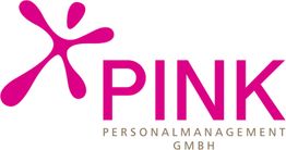 Logo von PINK Personalmanagement GmbH mit pinkem Symbol links und Firmennamen in rosa.