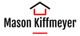 Logo with text "Mason Kiffmeyer" under a stylized red and black house roof design.