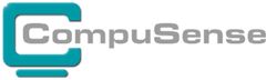 Blau-graues Logo mit dem Text "CompuSense" und stilisiertem, großem Buchstaben "C".