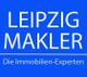 Blaues Logo mit weißem Text: "LEIPZIG MAKLER - Die Immobilien-Experten".
