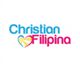 Christian Filipina logo with blue and pink text and a heart symbol.