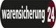 Schwarzes Oval mit weißem Text "warensicherung" und rotem Kreis "24" rechts.
