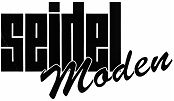 Schwarzes Logo mit dem Text "seidel Moden" in stilisierter Schrift auf weißem Hintergrund.