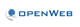 Logo von OpenWeb mit einem Globus-Symbol links und dem Schriftzug "OPENWEB" in blauer Schrift.