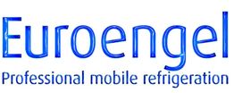 Logo mit dem Text "Euroengel: Professional mobile refrigeration" in blauer Schrift.