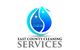 East County Cleaning Services logo with blue water droplet and house silhouette.
