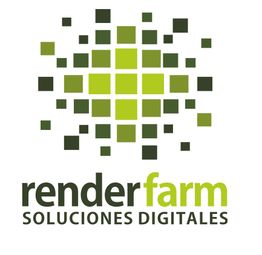 Logo de Renderfarm con cuadrados verdes y texto "Soluciones Digitales" en la parte inferior.