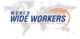 Logo med teksten "World Wide Workers" og en verdensomspændende kortbaggrund.