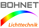 Logo von Bohnet Lichttechnik mit Regenbogenbogen.