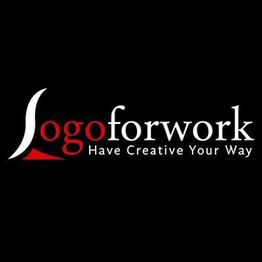 Logo with text "logoforwork" and slogan "Have Creative Your Way" on a black background.