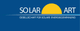 Logo mit gelber Sonne über Text "Solar Art, Gesellschaft für solare Energiesysteme" auf blauem Hintergrund.