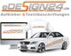 Ein Auto, Shirt und Bildschirm mit "eDESIGN24.de" Logo und Text: Aufkleber & Textilbeschriftungen.