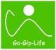 Grünes Rechteck mit weißem Symbol und Text: "Go-Gip-Life".