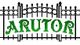 Schwarzer Zaun über grünem Schriftzug "ARUTOR" in stilisierter Schriftart.