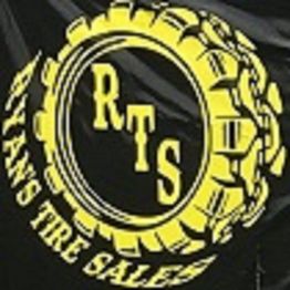 Yellow tire logo with "RTS" and "Ryan's Tire Sales" text on a black background.