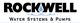 Rockwell logo with a water drop and ripple; text: "Water Systems & Pumps".