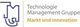 Logo der Technologie Management Gruppe mit Text: "Markt und Innovation".