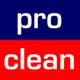 Blau-rotes Logo mit weißem Text: oben "pro", unten "clean".