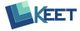 Logo mit dem Text "KEET" in Blau und einem geometrischen Muster aus blauen, grünen Quadraten.