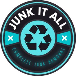 Logo with "Junk It All" and a recycling symbol. Text: "Complete Junk Removal".