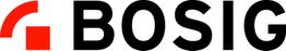 Rotes Logo und Schriftzug "BOSIG" in schwarz auf weißem Hintergrund.