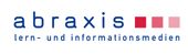 Logo mit blauem Text "abraxis" und roten Quadraten; darunter "lern- und informationsmedien".