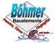 Logo der Firma Böhmer Bauelemente mit Text: Fenster, Türen, Fliegengitter und mehr.