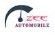 Logo with a speedometer and text: "Zee Automobile."