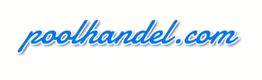 Logo mit blauem Text auf weißem Hintergrund: "poolhandel.com".