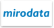 Blaues Logo mit Schriftzug "mirodata" auf weißem Hintergrund.
