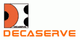 Logo mit orangefarbenem Schriftzug "DECASERVE" und stilisiertem Design links.