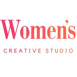 Logo mit der Aufschrift "Women's Creative Studio" in rosa und orange Tönen.