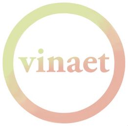 Logo mit pastellfarbenem Kreis und Schriftzug "vinaet" in der Mitte.