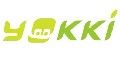 Grünes Logo mit dem Schriftzug "YOKKI" und einem stilisierten Smiley-Gesicht im Buchstaben "O".