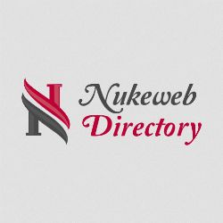 Logo with stylized "N" and text: Nukeweb Directory in black and red on a gray background.