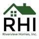 Logo of RHI with green house icon, text reads "Riverview Homes, Inc."