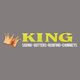 King logo with crown, text: Siding, Gutters, Roofing, Chimneys.
