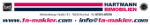 Hartmann Immobilien Logo mit Kontaktinfo: Webseite und E-Mail, Adresse in Heinsberg, Deutschland.