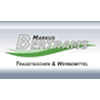 Logo von Markus Behrens, Tragetaschen & Werbemittel, mit grünem Schwung und grauem Hintergrund.