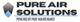 Pure Air Solutions logo with a gray and blue shield icon.