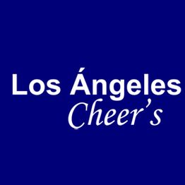 Texto en fondo azul: "Los Ángeles Cheer's".