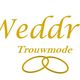 "Weddres Trouwmode" logo in goud met overlappende ringen eronder.